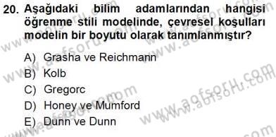 Öğretim İlke Ve Yöntemleri Dersi Ara Sınavı Deneme Sınav Soruları 20. Soru