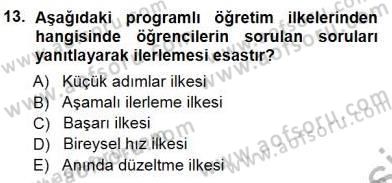 Öğretim İlke Ve Yöntemleri Dersi 2012 - 2013 Yılı (Final) Dönem Sonu Sınav Soruları 13. Soru