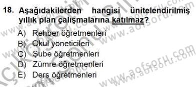 Öğretim İlke Ve Yöntemleri Dersi 2012 - 2013 Yılı (Final) Dönem Sonu Sınav Soruları 18. Soru