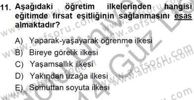 Öğretim İlke Ve Yöntemleri Dersi Ara Sınavı Deneme Sınav Soruları 11. Soru