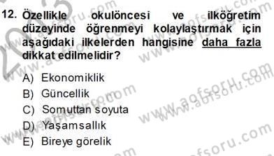 Öğretim İlke Ve Yöntemleri Dersi Ara Sınavı Deneme Sınav Soruları 12. Soru