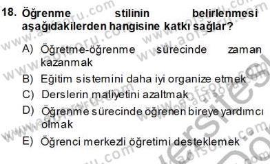 Öğretim İlke Ve Yöntemleri Dersi Ara Sınavı Deneme Sınav Soruları 18. Soru