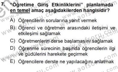 Öğretim İlke Ve Yöntemleri Dersi Ara Sınavı Deneme Sınav Soruları 7. Soru