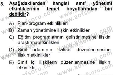 Öğretim İlke Ve Yöntemleri Dersi 2013 - 2014 Yılı (Vize) Ara Sınav Soruları 8. Soru