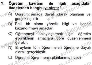 Öğretim İlke Ve Yöntemleri Dersi Ara Sınavı Deneme Sınav Soruları 9. Soru