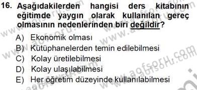 Öğretim İlke Ve Yöntemleri Dersi 2013 - 2014 Yılı Tek Ders Sınav Soruları 16. Soru