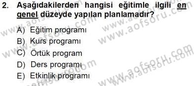 Öğretim İlke Ve Yöntemleri Dersi 2013 - 2014 Yılı Tek Ders Sınav Soruları 2. Soru