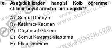 Öğretim İlke Ve Yöntemleri Dersi 2013 - 2014 Yılı Tek Ders Sınav Soruları 8. Soru