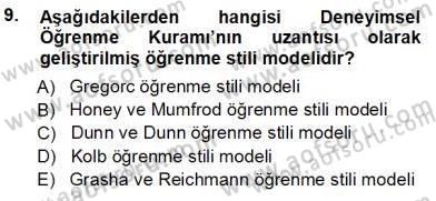 Öğretim İlke Ve Yöntemleri Dersi 2013 - 2014 Yılı Tek Ders Sınav Soruları 9. Soru