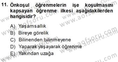 Öğretim İlke Ve Yöntemleri Dersi Ara Sınavı Deneme Sınav Soruları 11. Soru