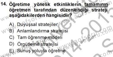 Öğretim İlke Ve Yöntemleri Dersi Ara Sınavı Deneme Sınav Soruları 14. Soru