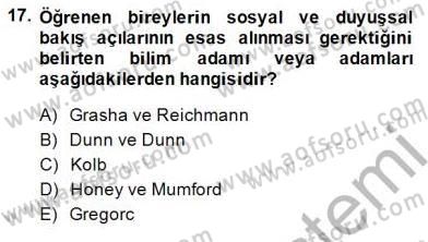 Öğretim İlke Ve Yöntemleri Dersi Ara Sınavı Deneme Sınav Soruları 17. Soru