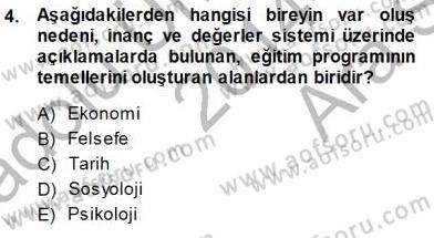 Öğretim İlke Ve Yöntemleri Dersi 2014 - 2015 Yılı (Vize) Ara Sınavı 4. Soru