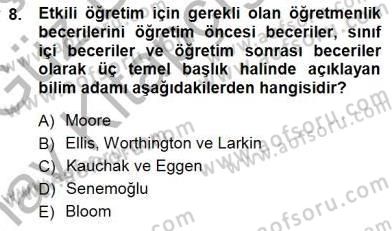 Öğretim İlke Ve Yöntemleri Dersi Ara Sınavı Deneme Sınav Soruları 8. Soru