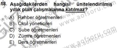 Öğretim İlke Ve Yöntemleri Dersi 2014 - 2015 Yılı (Final) Dönem Sonu Sınav Soruları 18. Soru