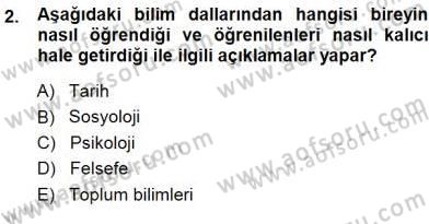 Öğretim İlke Ve Yöntemleri Dersi 2014 - 2015 Yılı (Final) Dönem Sonu Sınav Soruları 2. Soru