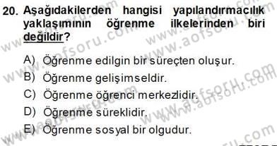Öğretim İlke Ve Yöntemleri Dersi 2014 - 2015 Yılı (Final) Dönem Sonu Sınav Soruları 20. Soru