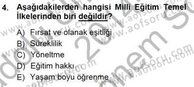 Öğretim İlke Ve Yöntemleri Dersi 2014 - 2015 Yılı (Final) Dönem Sonu Sınav Soruları 4. Soru