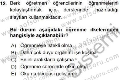 Öğretim İlke Ve Yöntemleri Dersi 2015 - 2016 Yılı (Vize) Ara Sınav Soruları 12. Soru