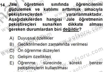 Öğretim İlke Ve Yöntemleri Dersi Ara Sınavı Deneme Sınav Soruları 14. Soru