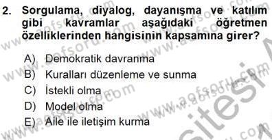 Öğretim İlke Ve Yöntemleri Dersi Ara Sınavı Deneme Sınav Soruları 2. Soru