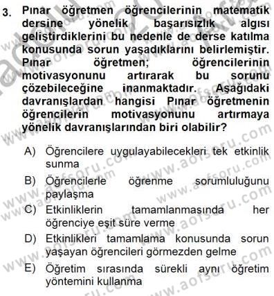 Öğretim İlke Ve Yöntemleri Dersi Ara Sınavı Deneme Sınav Soruları 3. Soru