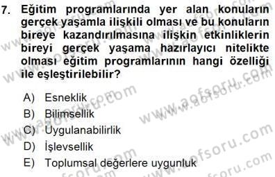 Öğretim İlke Ve Yöntemleri Dersi Ara Sınavı Deneme Sınav Soruları 7. Soru