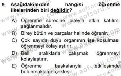 Öğretim İlke Ve Yöntemleri Dersi Ara Sınavı Deneme Sınav Soruları 9. Soru