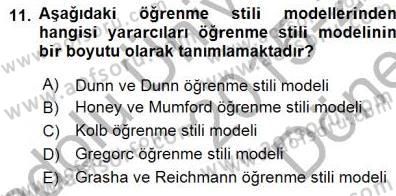 Öğretim İlke Ve Yöntemleri Dersi 2015 - 2016 Yılı (Final) Dönem Sonu Sınav Soruları 11. Soru