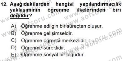 Öğretim İlke Ve Yöntemleri Dersi 2015 - 2016 Yılı (Final) Dönem Sonu Sınav Soruları 12. Soru