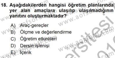 Öğretim İlke Ve Yöntemleri Dersi 2015 - 2016 Yılı (Final) Dönem Sonu Sınav Soruları 18. Soru