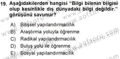 Öğretim İlke Ve Yöntemleri Dersi 2015 - 2016 Yılı (Final) Dönem Sonu Sınav Soruları 19. Soru
