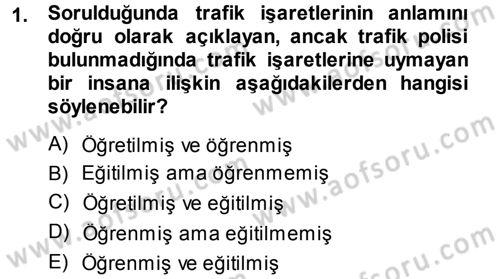 Sınıf Yönetimi Dersi 2013 - 2014 Yılı (Final) Dönem Sonu Sınav Soruları 1. Soru