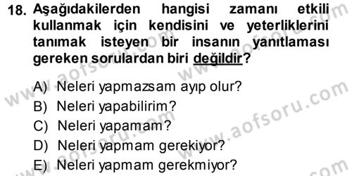 Sınıf Yönetimi Dersi 2013 - 2014 Yılı (Final) Dönem Sonu Sınav Soruları 18. Soru