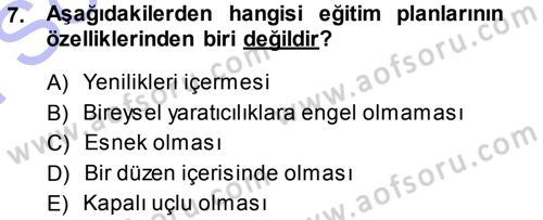 Sınıf Yönetimi Dersi 2013 - 2014 Yılı (Final) Dönem Sonu Sınav Soruları 7. Soru