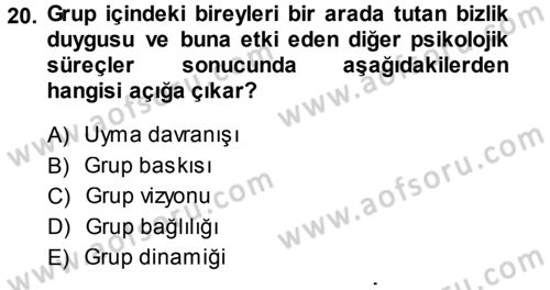 Sınıf Yönetimi Dersi Ara Sınavı Deneme Sınav Soruları 20. Soru