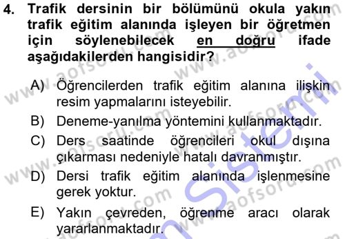 Sınıf Yönetimi Dersi Ara Sınavı Deneme Sınav Soruları 4. Soru