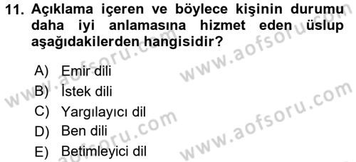 Sınıf Yönetimi Dersi Ara Sınavı Deneme Sınav Soruları 11. Soru