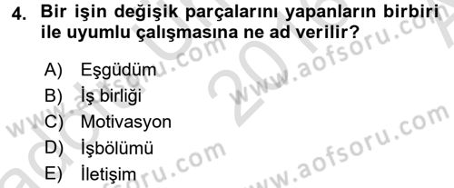 Sınıf Yönetimi Dersi 2016 - 2017 Yılı (Vize) Ara Sınav Soruları 4. Soru