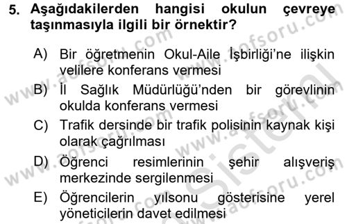 Sınıf Yönetimi Dersi 2017 - 2018 Yılı (Vize) Ara Sınav Soruları 5. Soru