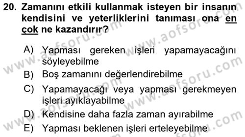 Sınıf Yönetimi Dersi 2018 - 2019 Yılı Yaz Okulu Sınav Soruları 20. Soru