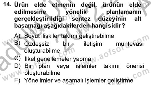 Ölçme Ve Değerlendirme Dersi 2012 - 2013 Yılı (Vize) Ara Sınav Soruları 14. Soru