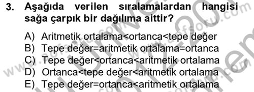 Ölçme Ve Değerlendirme Dersi 2012 - 2013 Yılı (Final) Dönem Sonu Sınav Soruları 3. Soru