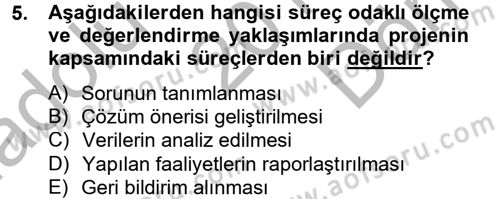 Ölçme Ve Değerlendirme Dersi 2013 - 2014 Yılı (Final) Dönem Sonu Sınav Soruları 5. Soru