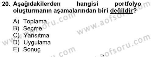 Ölçme Ve Değerlendirme Dersi 2013 - 2014 Yılı Tek Ders Sınav Soruları 20. Soru