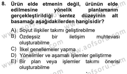 Ölçme Ve Değerlendirme Dersi 2013 - 2014 Yılı Tek Ders Sınav Soruları 8. Soru