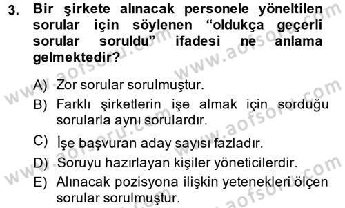 Ölçme Ve Değerlendirme Dersi 2014 - 2015 Yılı (Final) Dönem Sonu Sınav Soruları 3. Soru