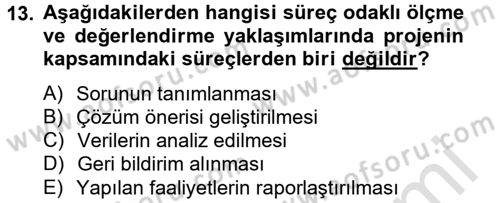 Ölçme Ve Değerlendirme Dersi 2014 - 2015 Yılı Tek Ders Sınav Soruları 13. Soru