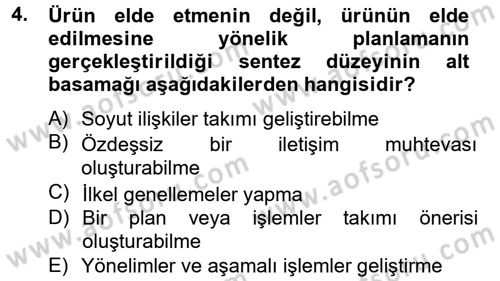 Ölçme Ve Değerlendirme Dersi 2014 - 2015 Yılı Tek Ders Sınav Soruları 4. Soru