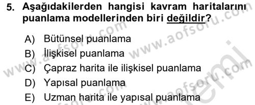 Ölçme Ve Değerlendirme Dersi 2015 - 2016 Yılı (Final) Dönem Sonu Sınav Soruları 5. Soru
